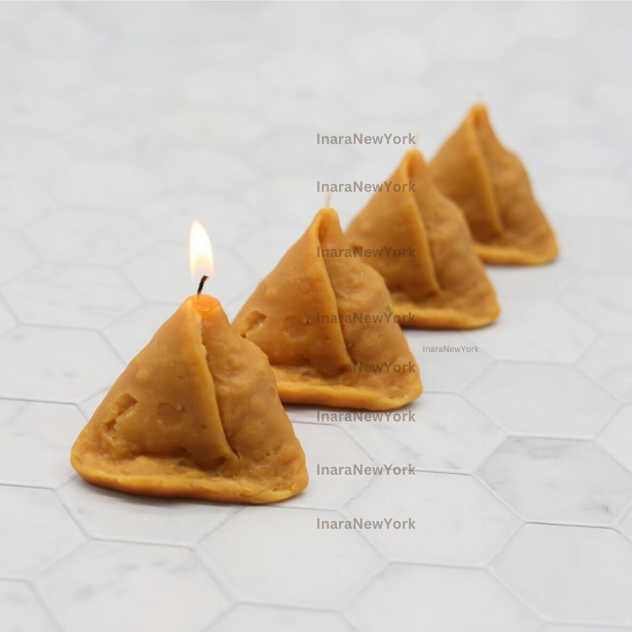 Samosa candle | Indian décor | Indian candle | housewarming | Diwali gift| puja gift| ladoo candle | mithai box |