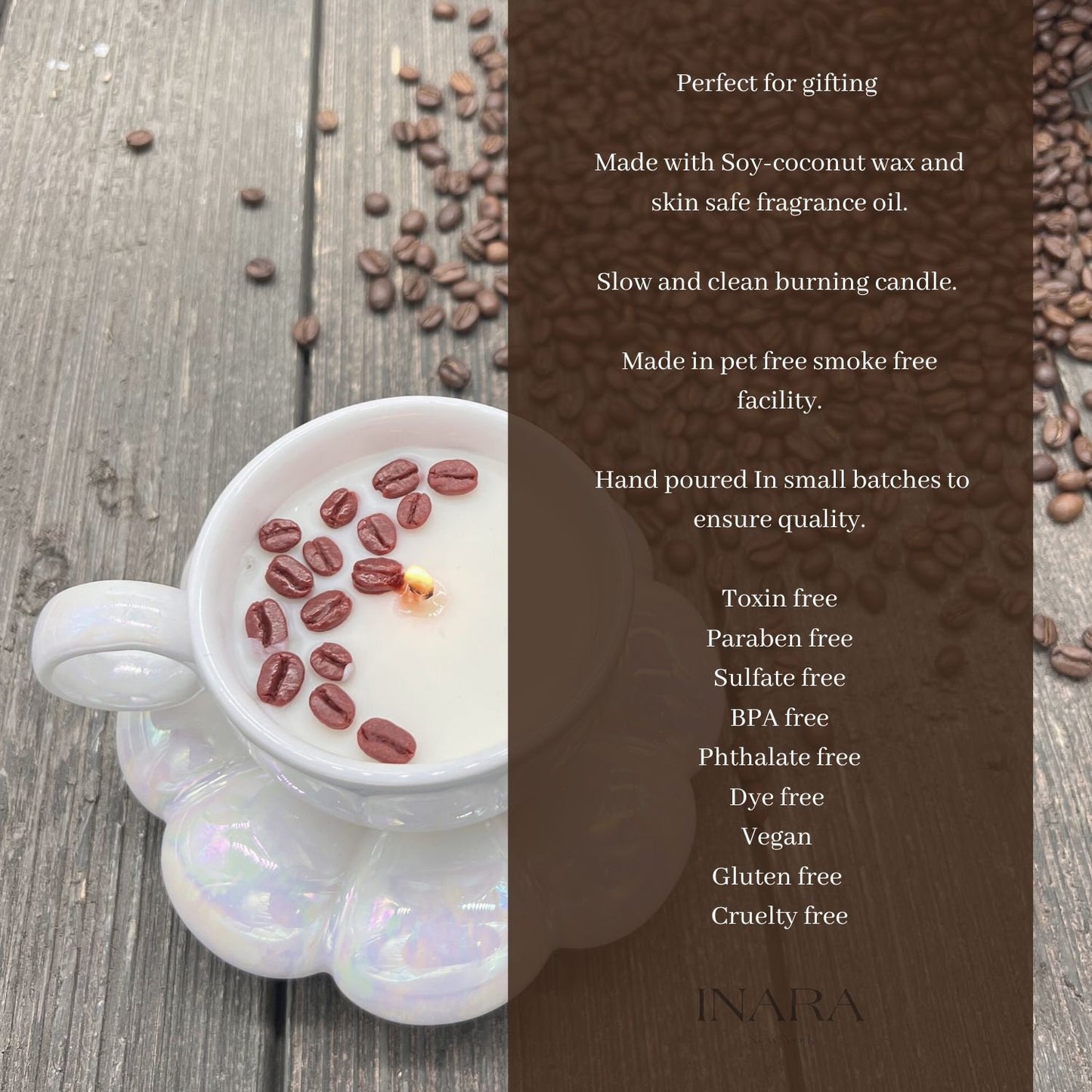 coffee candle | soy wax candle | housewarming gift | wooden wick | birthday candle | custom gift | coffee | chai tea candle| tea candle