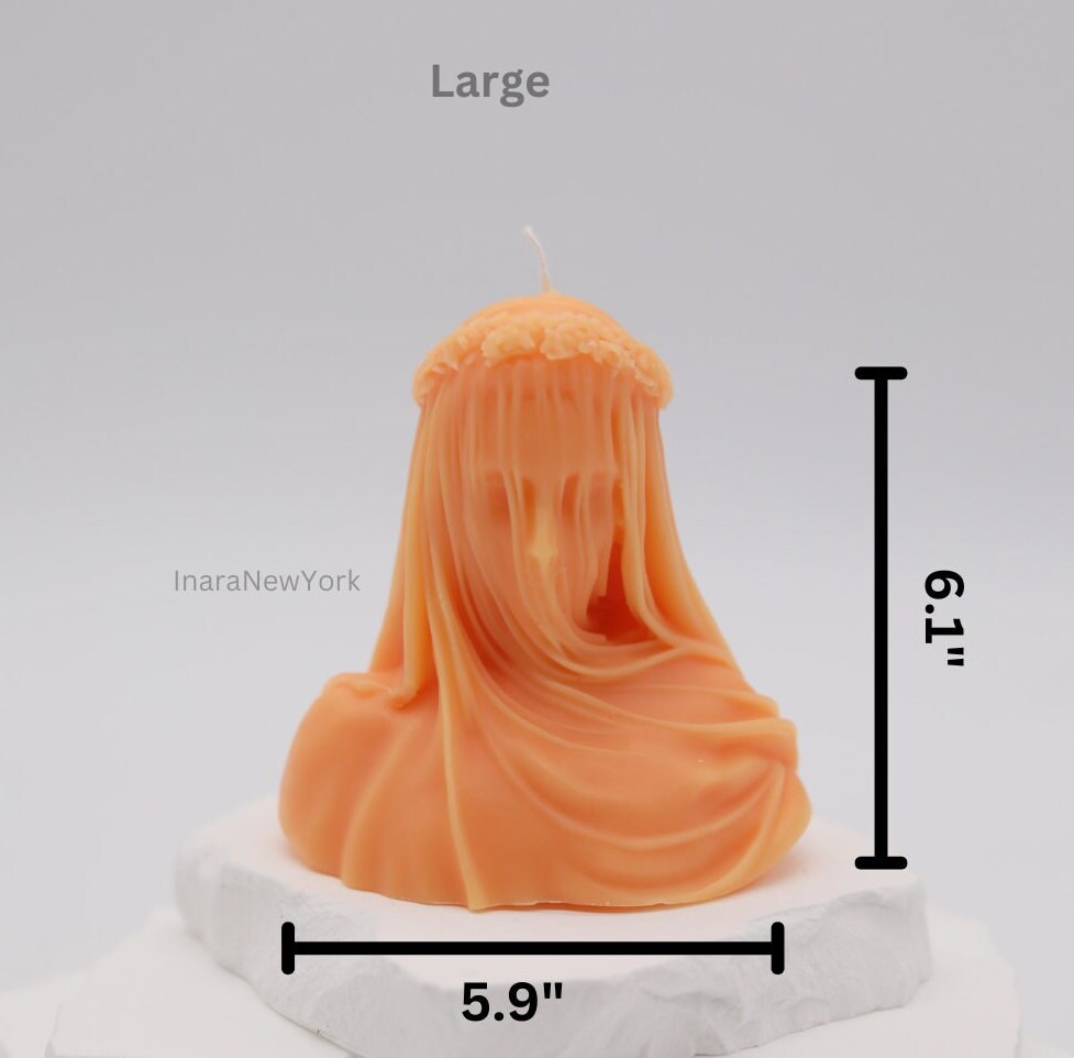 Free shipping | virgin veiled lady | holiday décor | sculptural candle | housewarming candle | handmade candle | abstract face candle