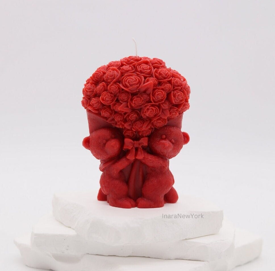 valentines flower bouquet candle, flower bouquet, wedding gift, wedding favor rose bouquet, romantic gift, housewarming, couple gift ideas, anniversary gift