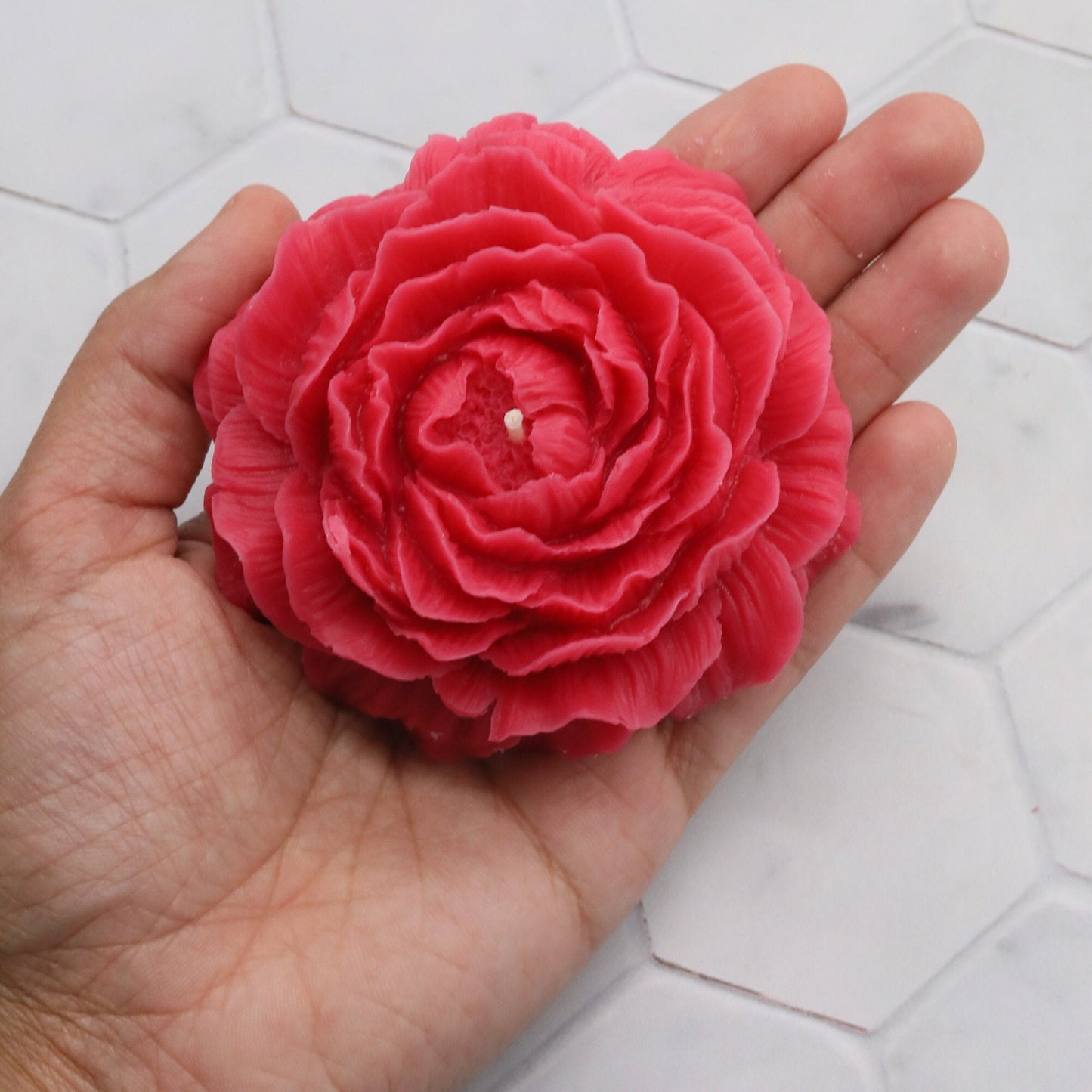 Flower shaped candle | wedding candle | sculptural candle | housewarming candle | handmade candle | peony candle |