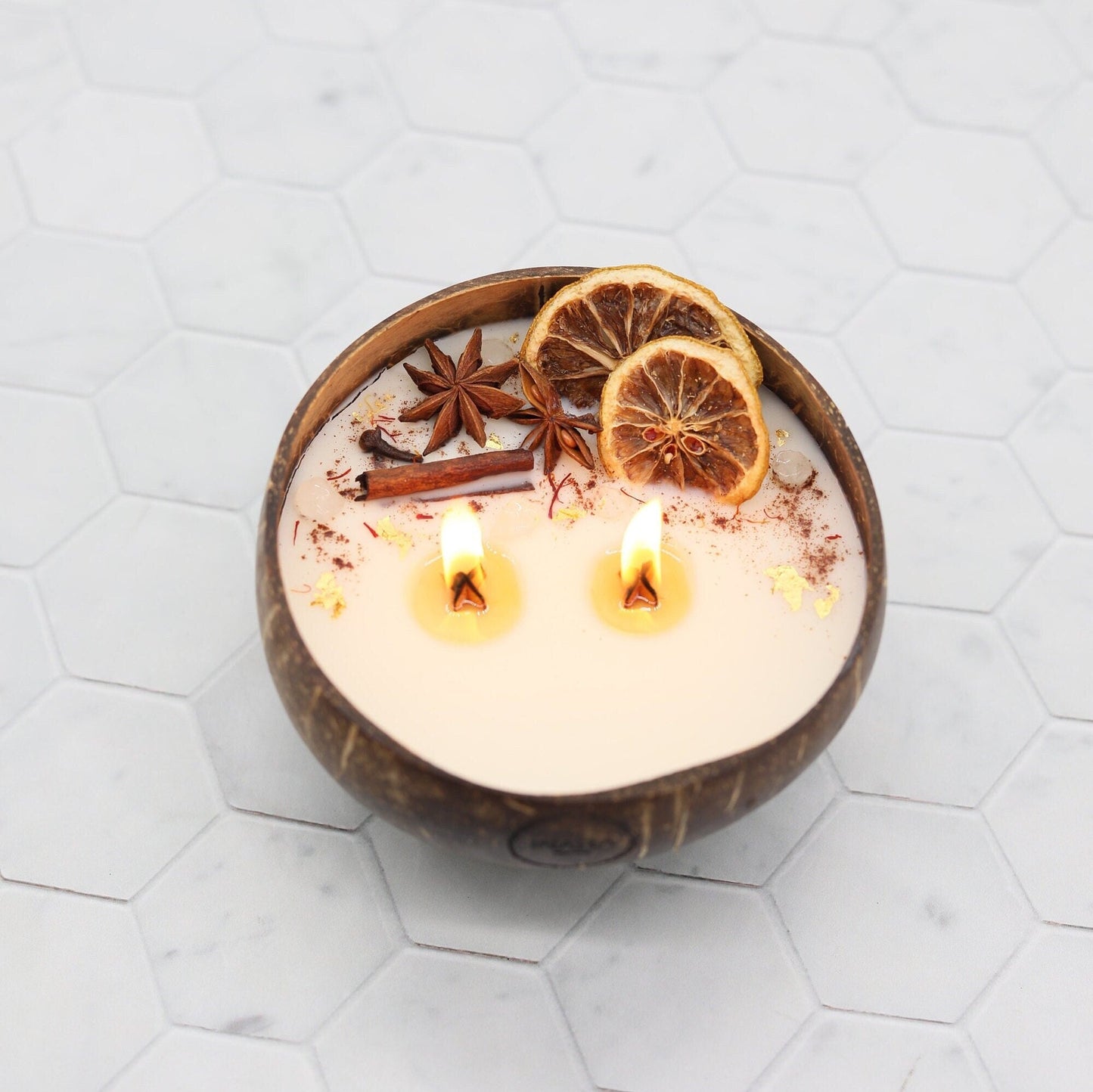 housewarming gift, birthday gift, anniversary gift, luxury gifts, coconut bowl candle, vegan gift, eco friendly gifts, soy wax, unique handmade gifts, tropical décor, vegan candle, doughbowl, gifts, container candle, custom gift, personalized gift