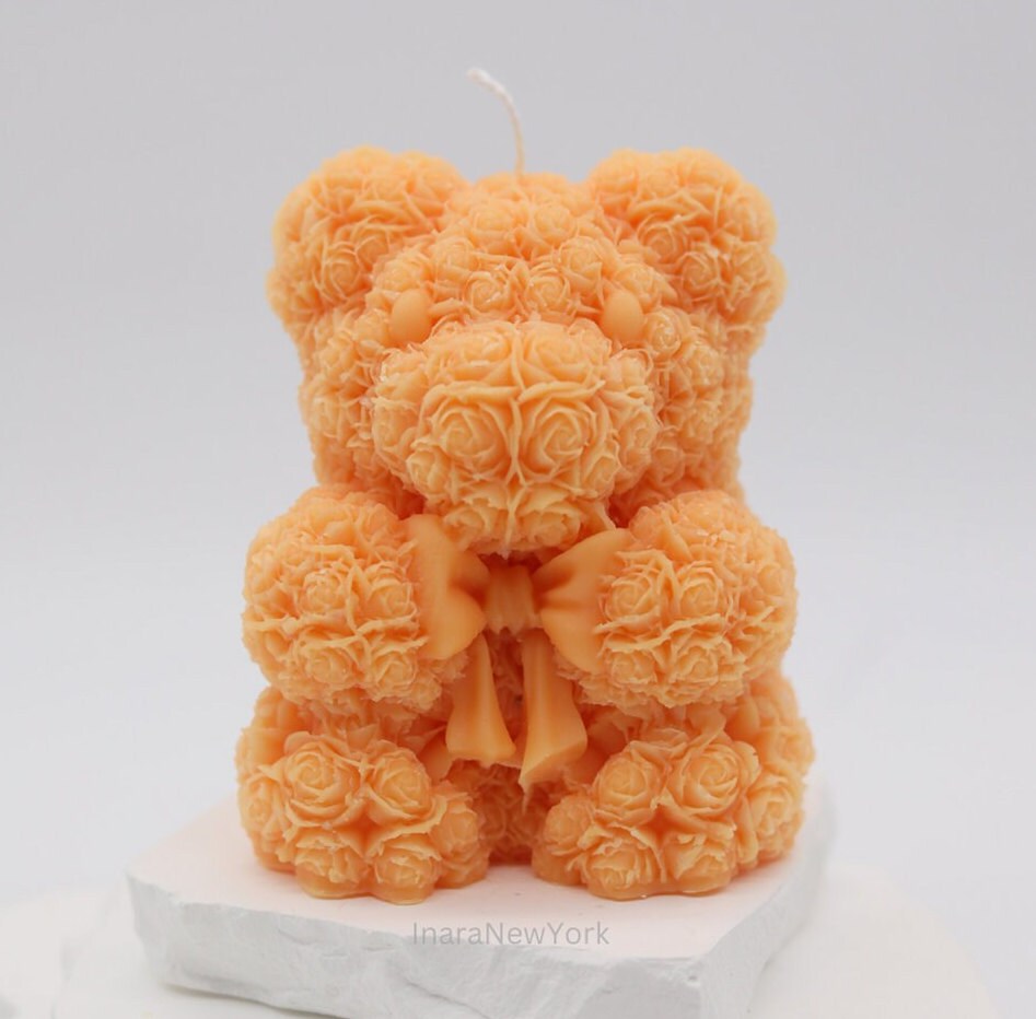 Teddy bear candle | birthday | anniversary | valentines day gift| baby shower gift| flower teddy candle| custom gift | cute