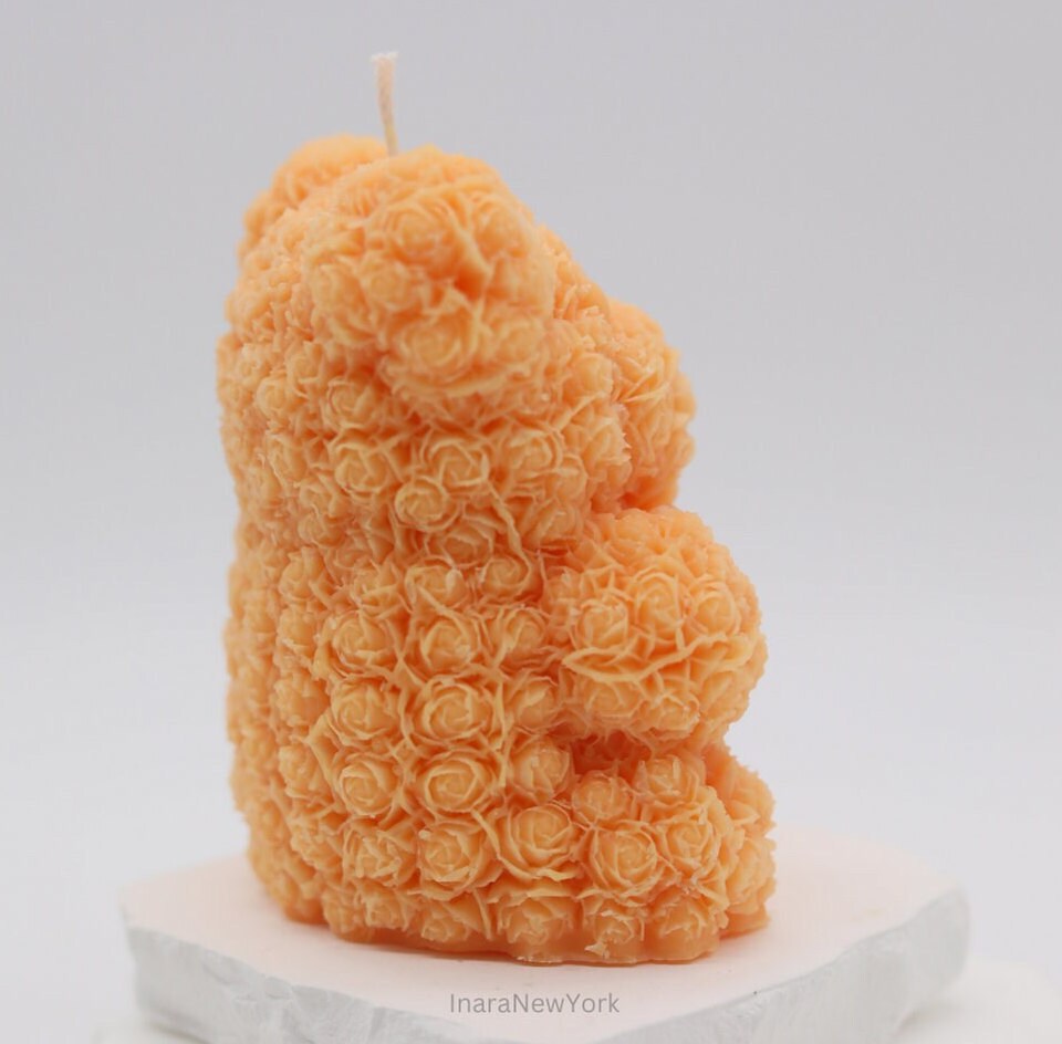 Teddy bear candle | birthday | anniversary | valentines day gift| baby shower gift| flower teddy candle| custom gift | cute