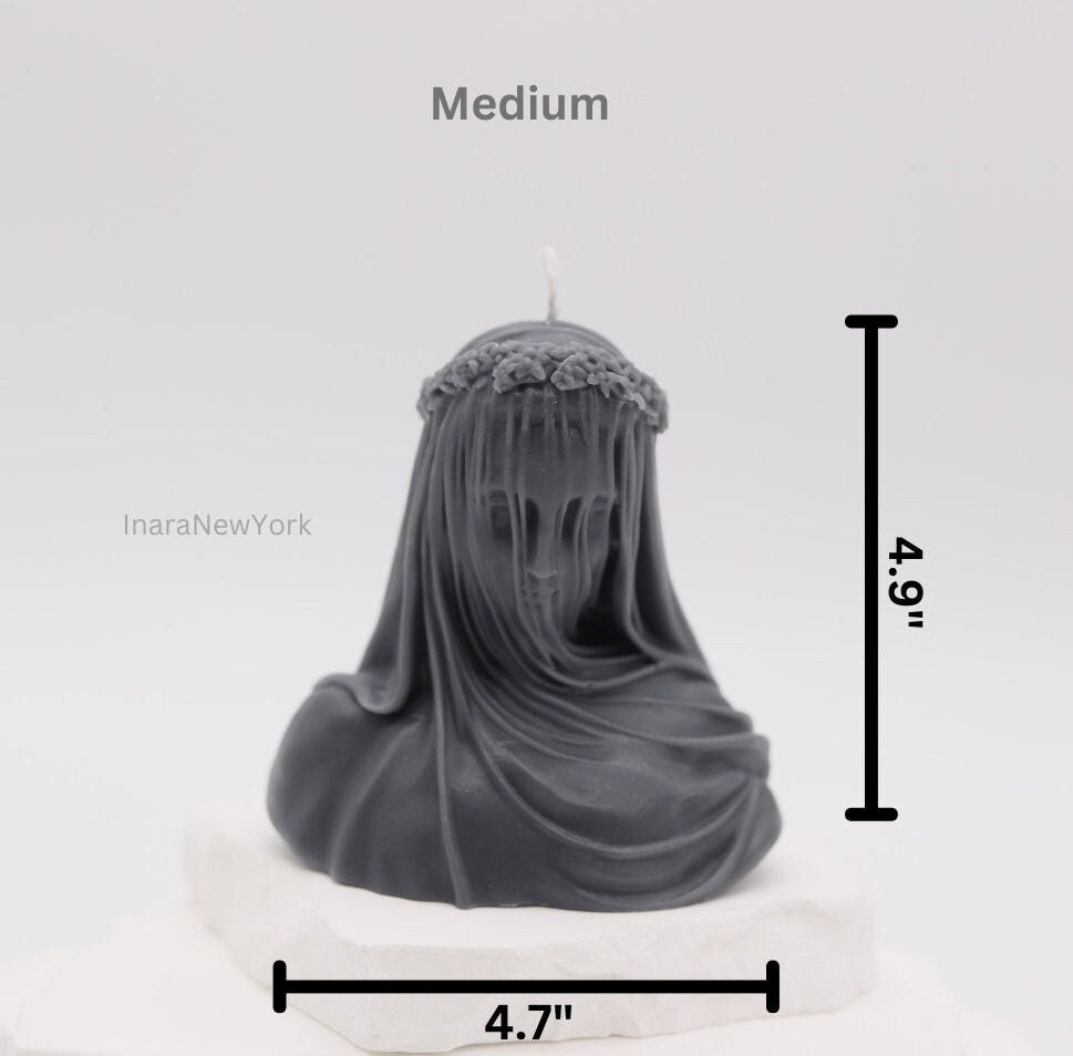 Free shipping | virgin veiled lady | holiday décor | sculptural candle | housewarming candle | handmade candle | abstract face candle
