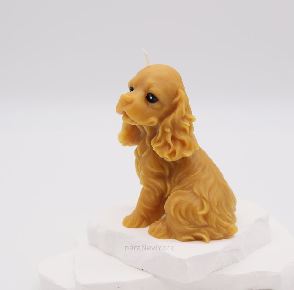 dog shaped candle | sculptural | housewarming candle | handmade | birthday | gift | cocker spaniel | Irish setter dog