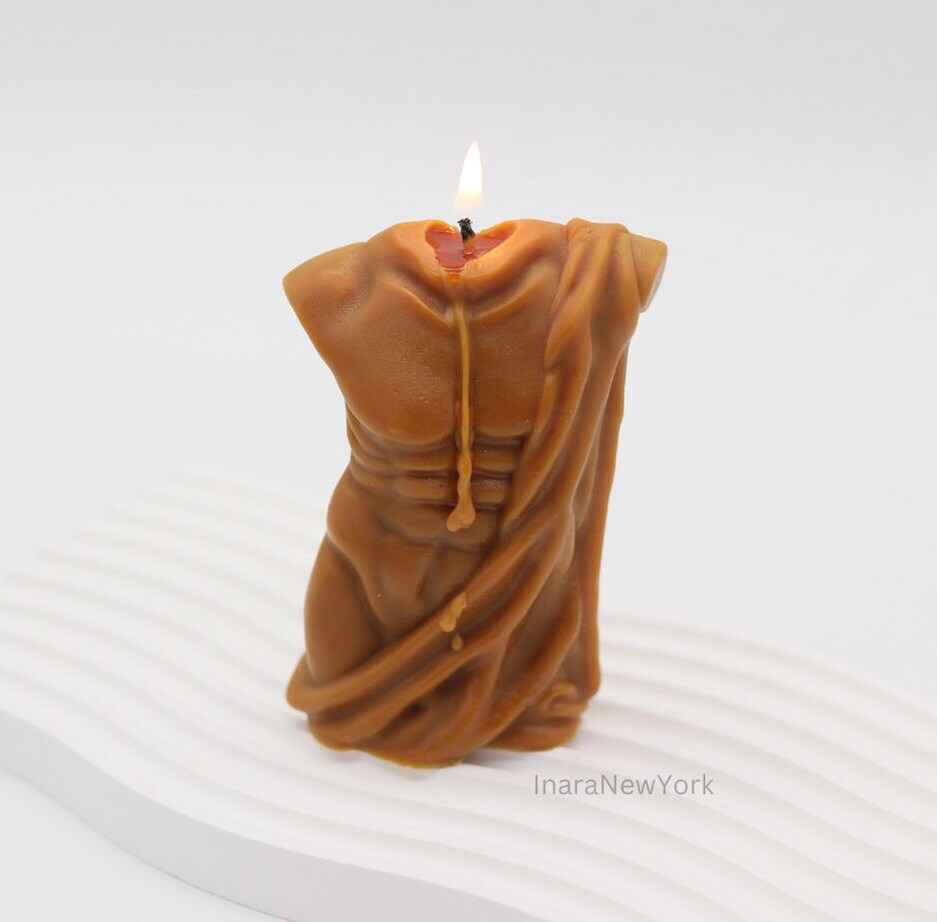 Male torso candle | man body sculptural candle | bridal shower favor | abstract candle | bachelorette party favor | bachelorette