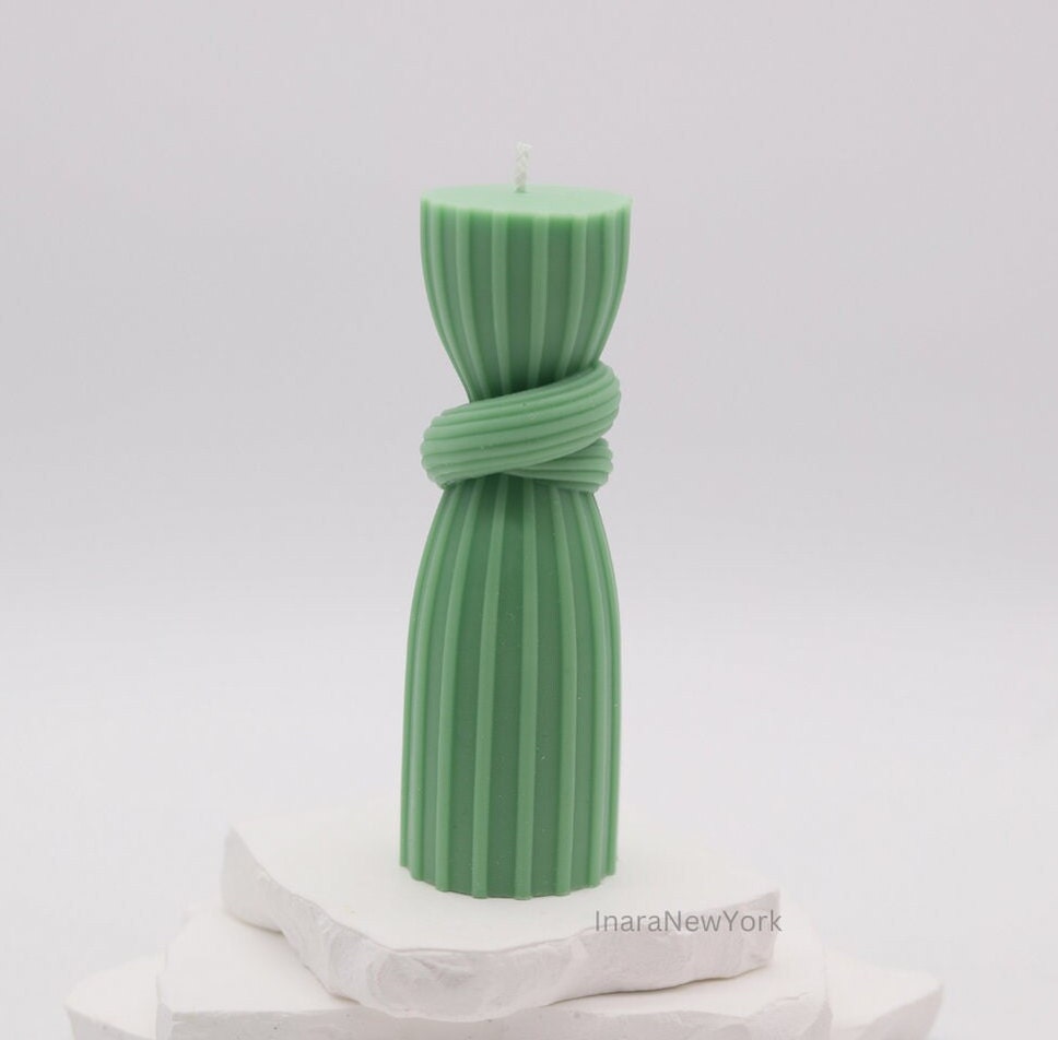 knot stripe geometric pillar candle | Architectural candle | Nordic Architecture | housewarming | unique aesthetic gifts