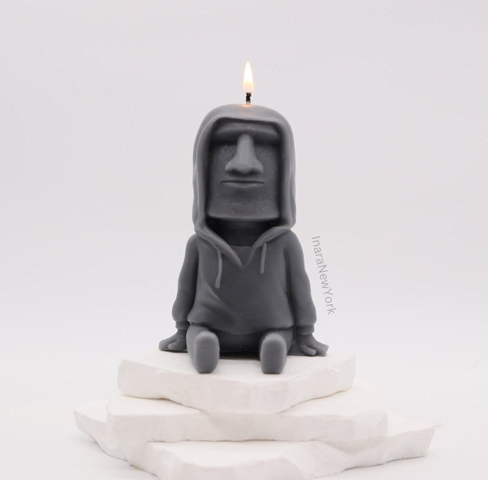 stone man candle | hoodie candle| sculptural candle | housewarming | abstract candle | custom marvel gift for him|