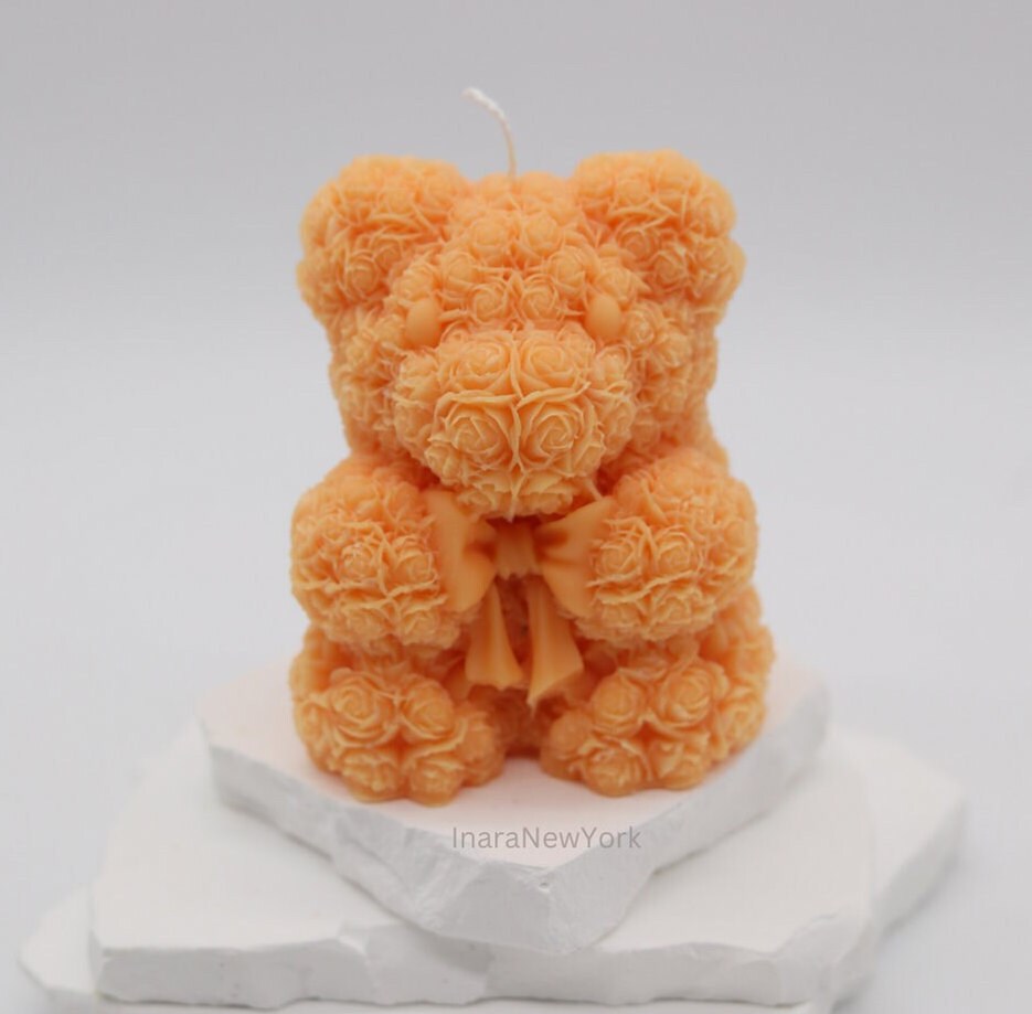 Teddy bear candle | birthday | anniversary | valentines day gift| baby shower gift| flower teddy candle| custom gift | cute