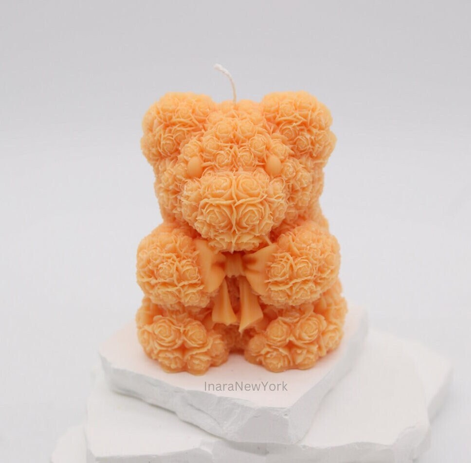 Teddy bear candle | birthday | anniversary | valentines day gift| baby shower gift| flower teddy candle| custom gift | cute