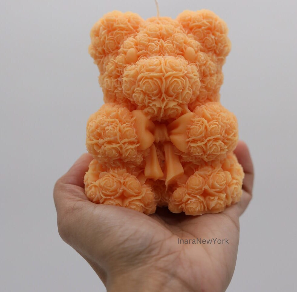 Teddy bear candle | birthday | anniversary | valentines day gift| baby shower gift| flower teddy candle| custom gift | cute