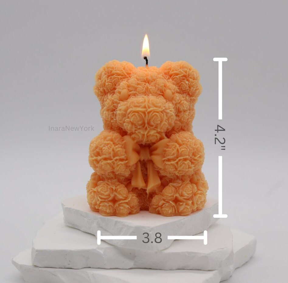 Teddy bear candle | birthday | anniversary | valentines day gift| baby shower gift| flower teddy candle| custom gift | cute