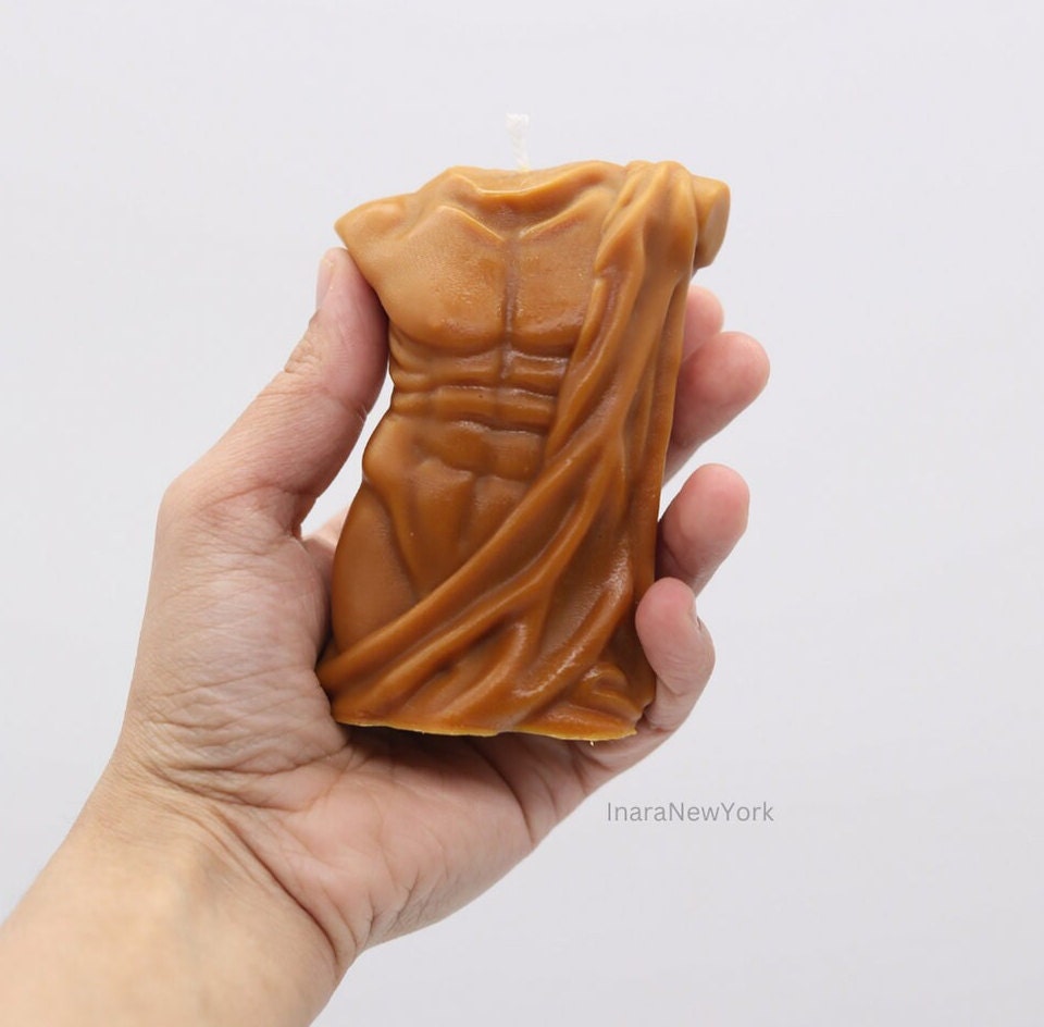 Male torso candle | man body sculptural candle | bridal shower favor | abstract candle | bachelorette party favor | bachelorette