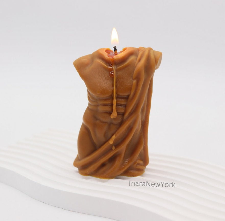 Male torso candle | man body sculptural candle | bridal shower favor | abstract candle | bachelorette party favor | bachelorette