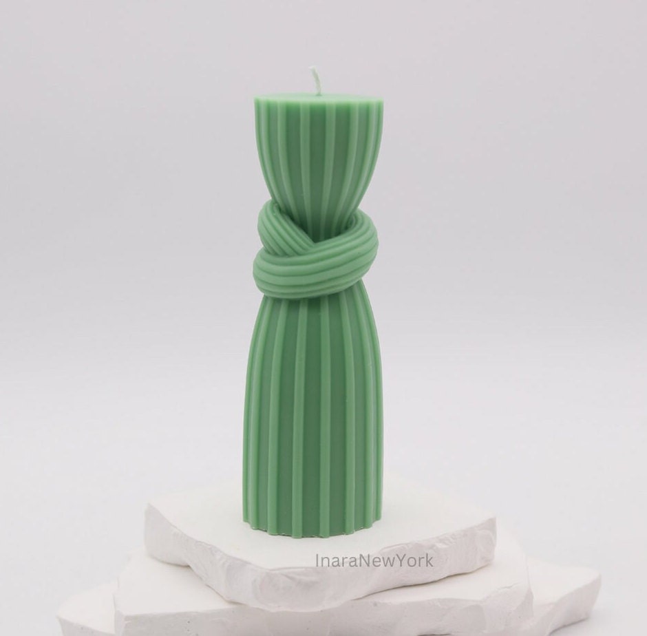 knot stripe geometric pillar candle | Architectural candle | Nordic Architecture | housewarming | unique aesthetic gifts