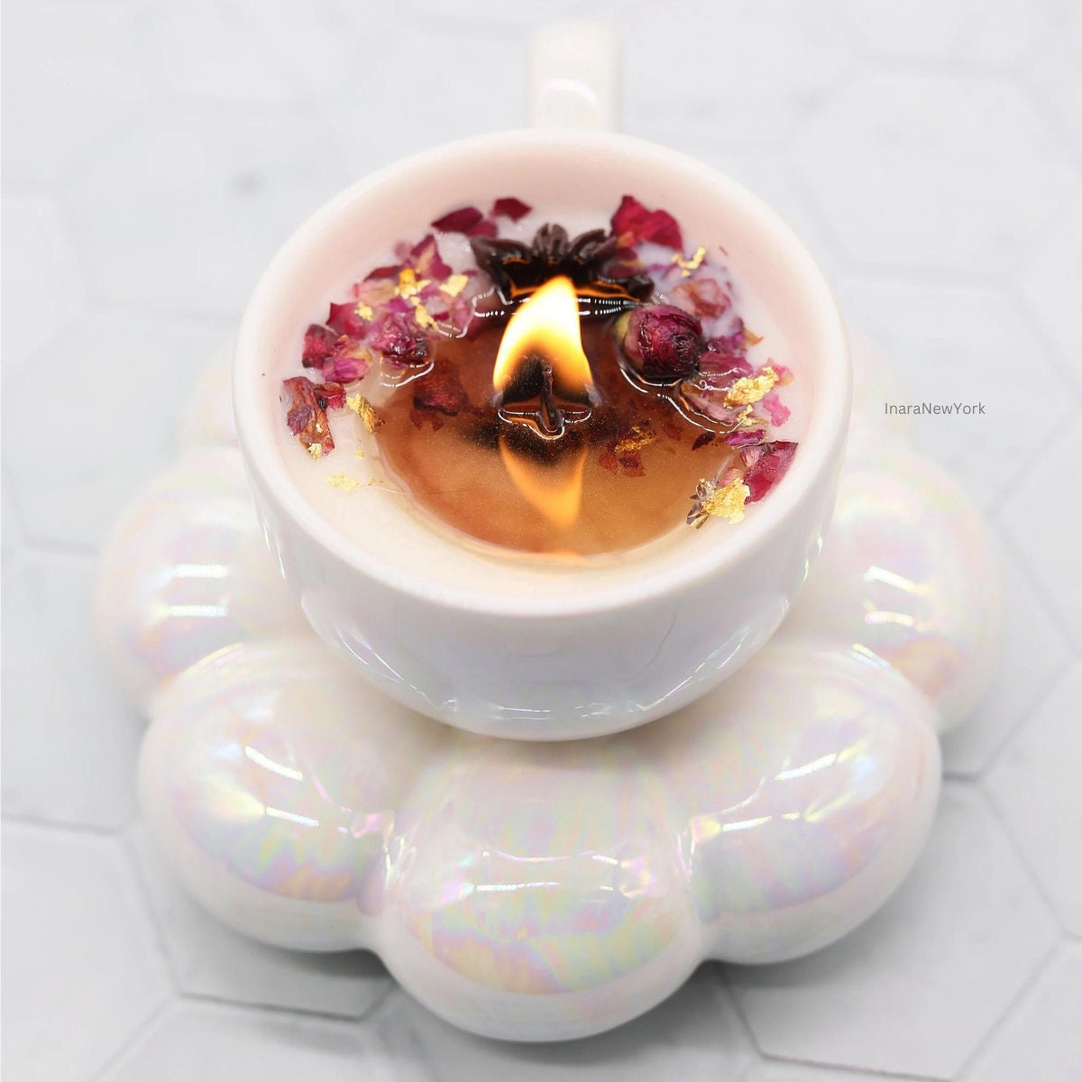 Kashmiri chai candle | candle in cup | soy wax candle | housewarming | birthday candle | sunflower cup | pink chai| custom | Indian candle