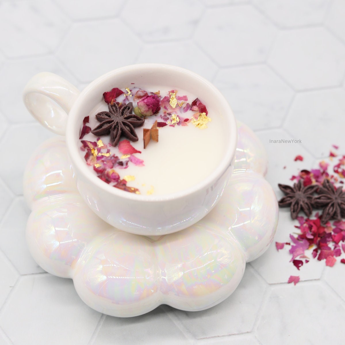 Kashmiri chai candle | candle in cup | soy wax candle | housewarming | birthday candle | sunflower cup | pink chai| custom | Indian candle