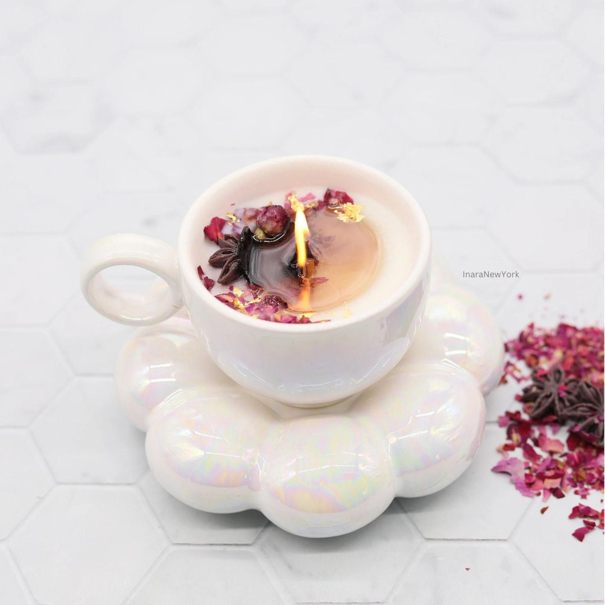 Kashmiri chai candle | candle in cup | soy wax candle | housewarming | birthday candle | sunflower cup | pink chai| custom | Indian candle