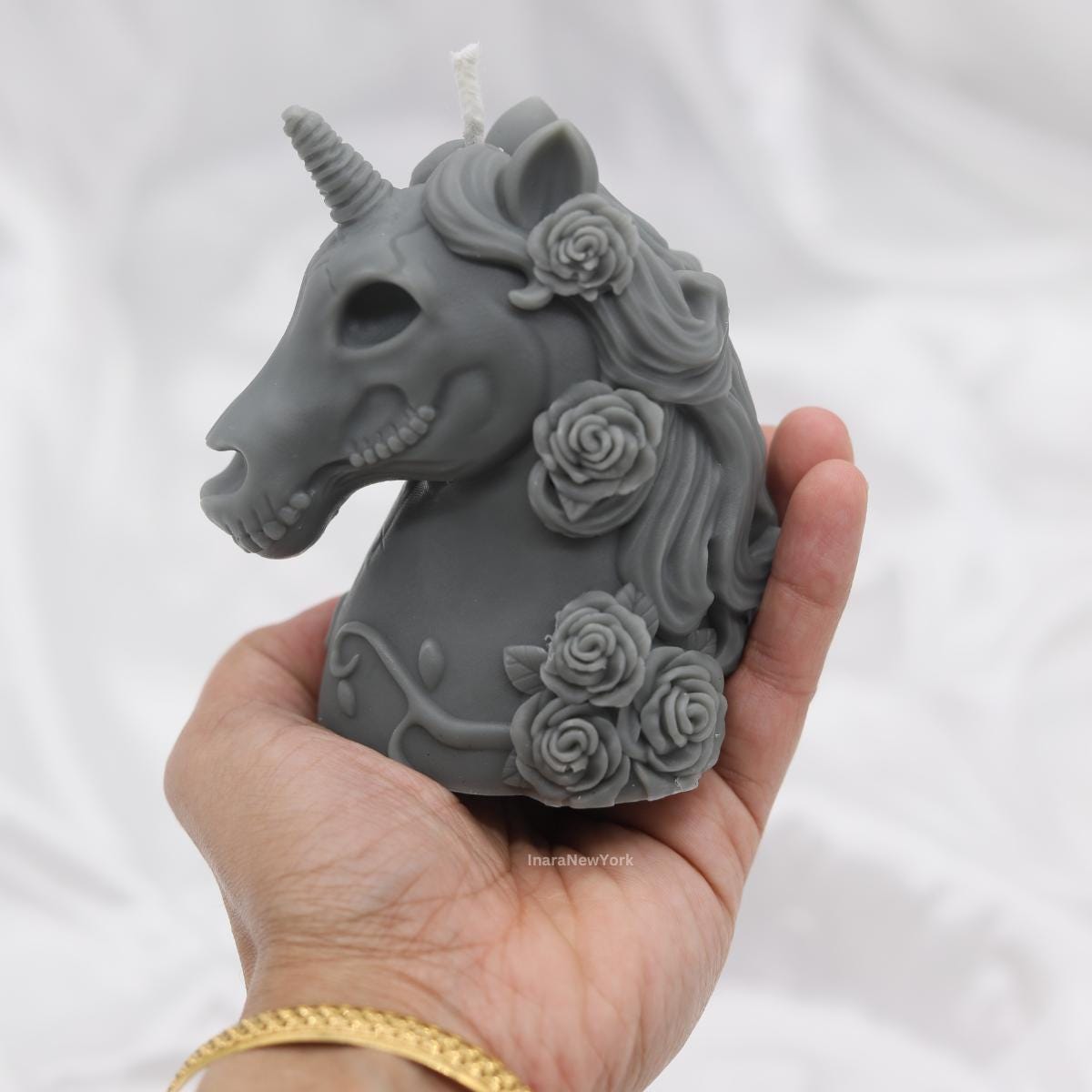 halloween unicorn | sculptural candle | housewarming decor candle | handmade candle | scary candle | bust virgin lady | 3d custom candle