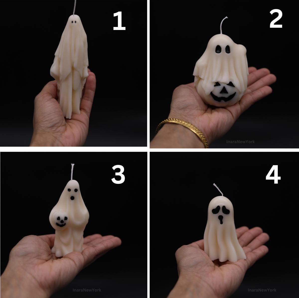 Ghost candle| Halloween decor | fall home decor candle | sculptural candle | halloween | handmade candle | pumpkin shaped candle