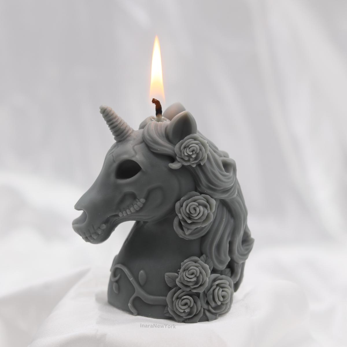 halloween unicorn | sculptural candle | housewarming decor candle | handmade candle | scary candle | bust virgin lady | 3d custom candle