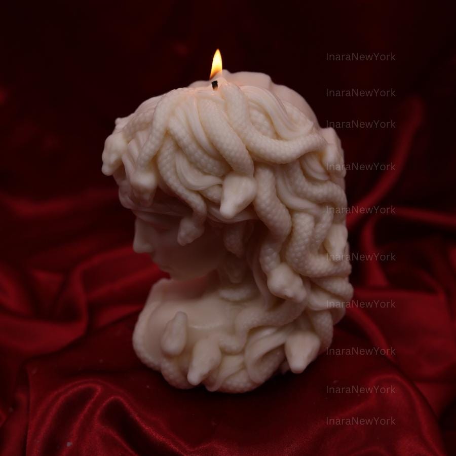 medusa head | luxury sculptural candle | housewarming candle | handmade candle | abstract face candle | snake woman candle