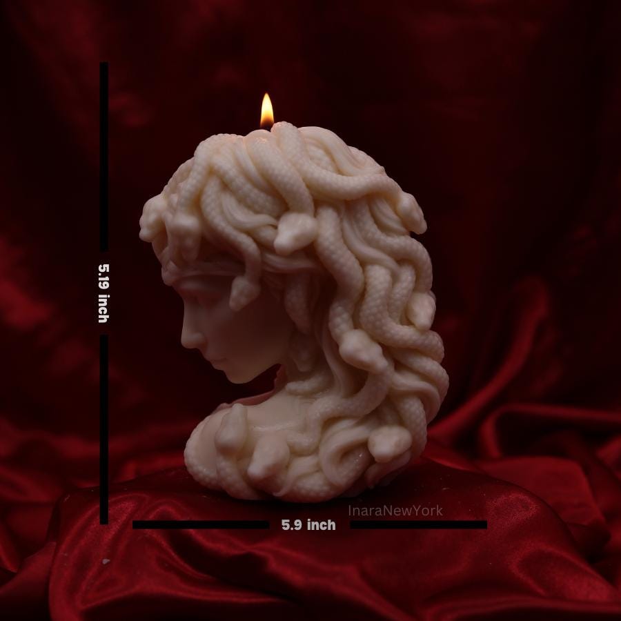 medusa head | luxury sculptural candle | housewarming candle | handmade candle | abstract face candle | snake woman candle
