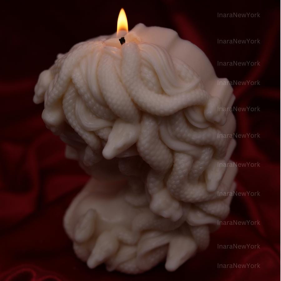 medusa head | luxury sculptural candle | housewarming candle | handmade candle | abstract face candle | snake woman candle