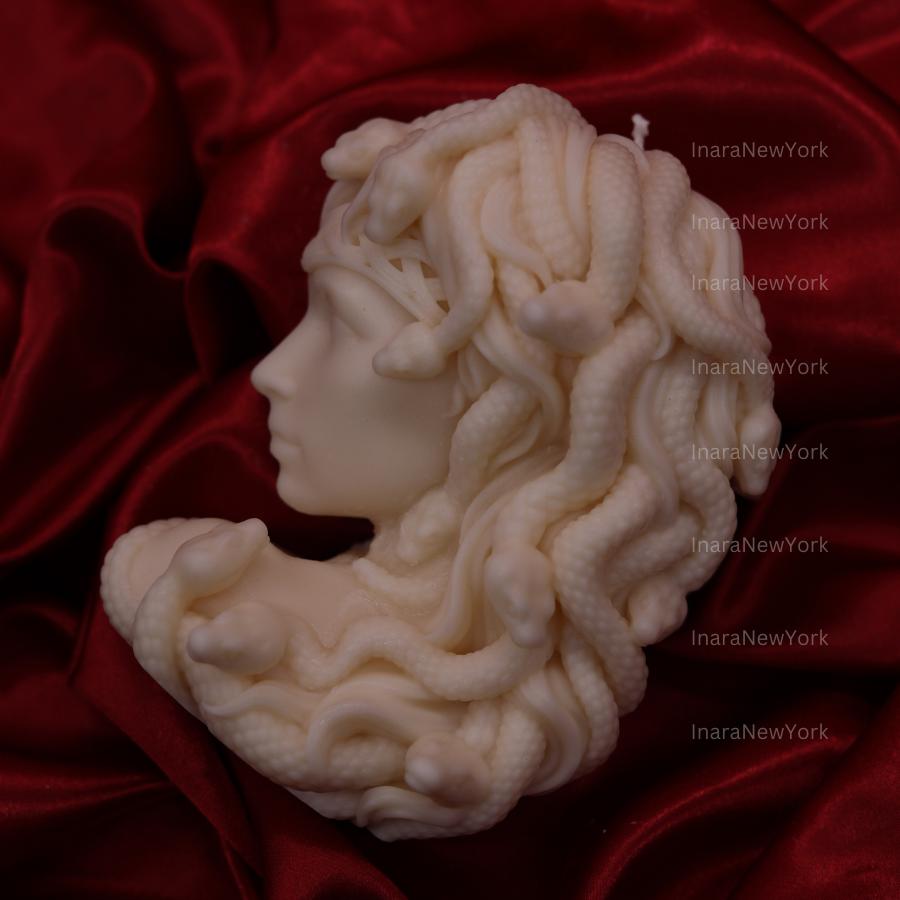 medusa head | luxury sculptural candle | housewarming candle | handmade candle | abstract face candle | snake woman candle