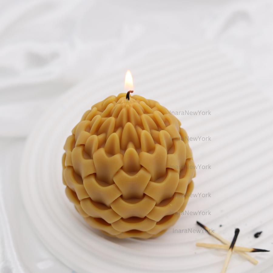 Nature-Inspired Foliage Bud Candle - Unique Modern Swirl - Shaped Candle - Perfect Gift for Plant Lovers