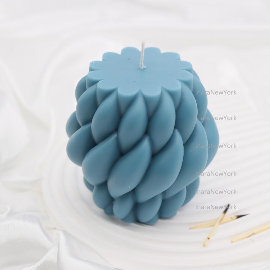 Large Geometric Twirling Swirl Candle - Shaped Candle - Unique Home Decor - Big Statement Piece for Home.