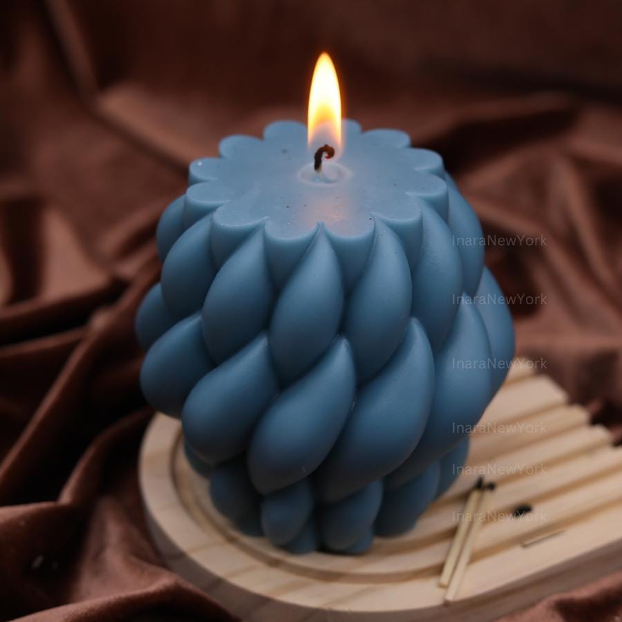 Large Geometric Twirling Swirl Candle - Shaped Candle - Unique Home Decor - Big Statement Piece for Home.
