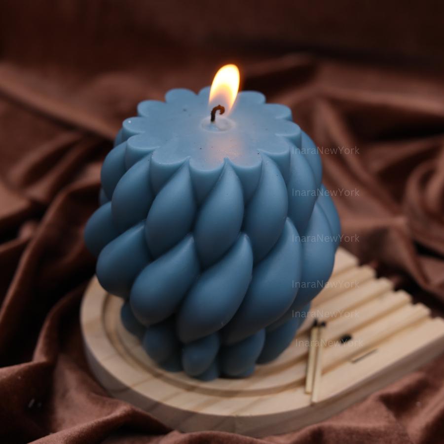 Large Geometric Twirling Swirl Candle - Shaped Candle - Unique Home Decor - Big Statement Piece for Home.