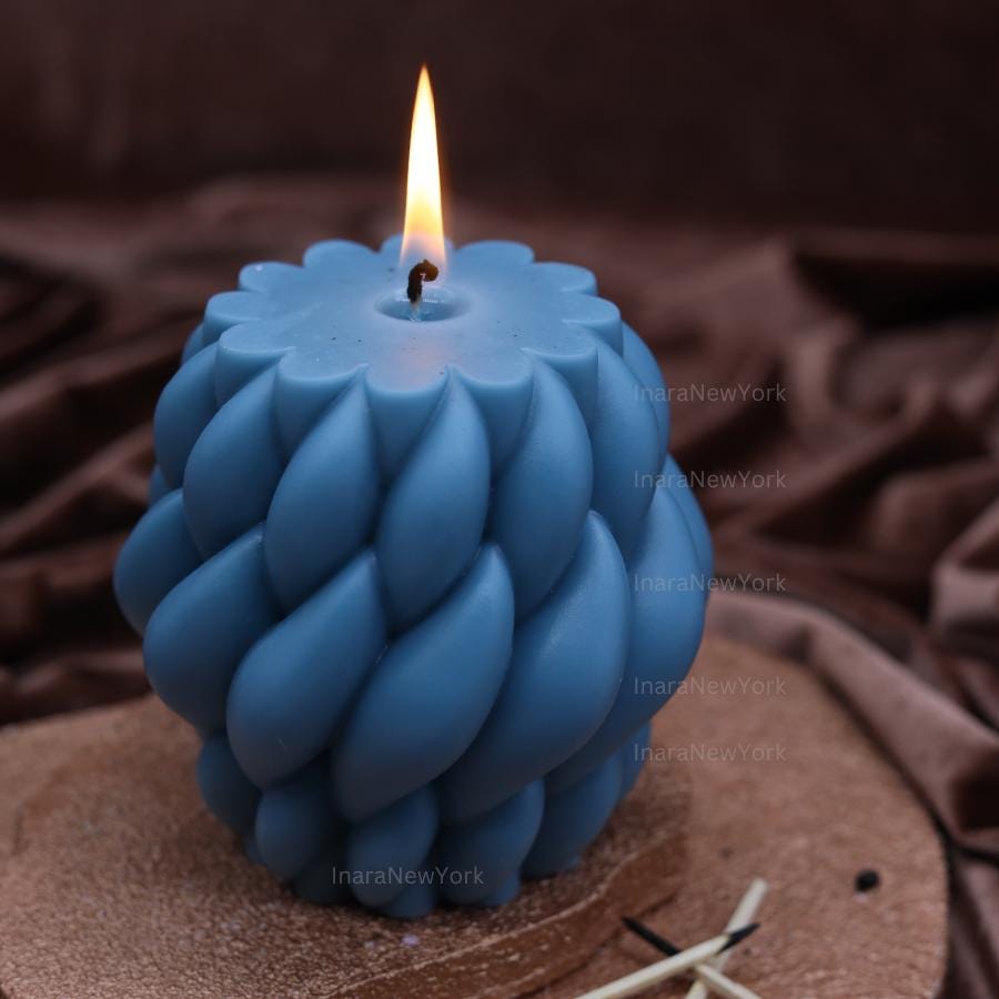 Large Geometric Twirling Swirl Candle - Shaped Candle - Unique Home Decor - Big Statement Piece for Home.