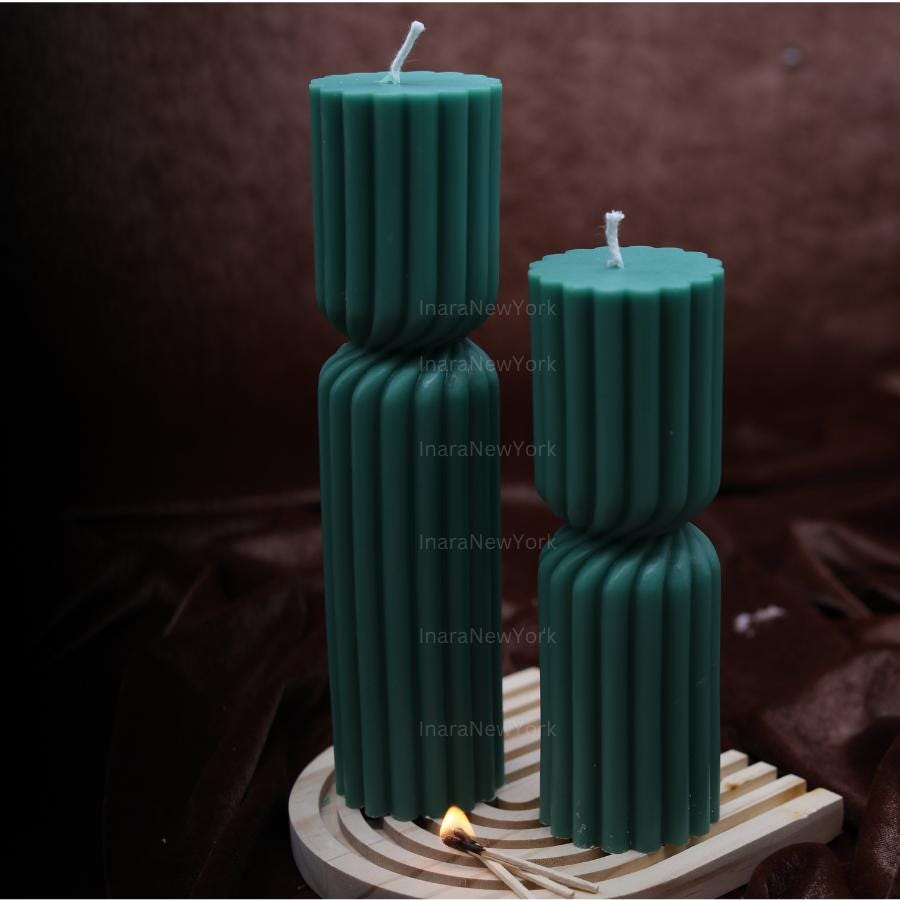 Twisted Ribbed Pillar Candle - Perfect Home Decor Accent - Cozy Ambiance for Your Space - Wedding Candles Gift - Birthday candle gift