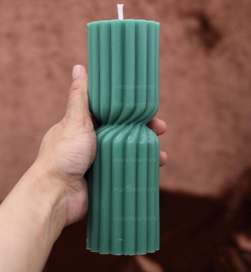 Twisted Ribbed Pillar Candle - Perfect Home Decor Accent - Cozy Ambiance for Your Space - Wedding Candles Gift - Birthday candle gift