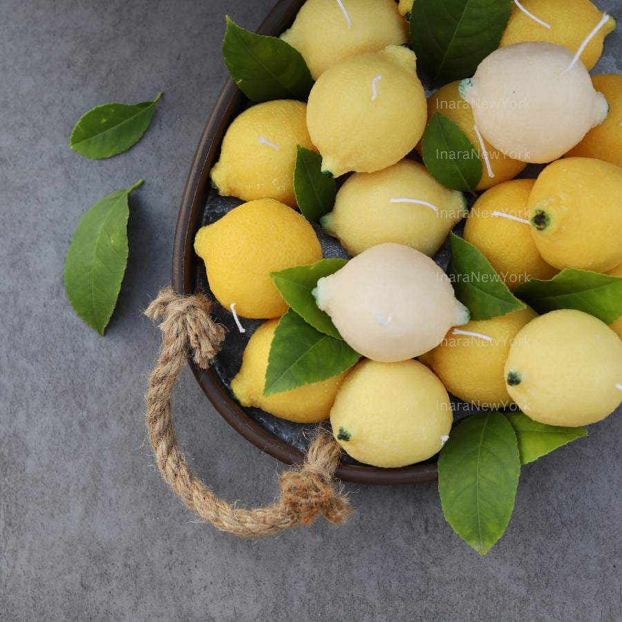 Lemon shaped candles | Food Candles, Real Fruit & Vegetables Candles, Orange Candle, Lemon Candle, |Vegan candle | Pillar Candles
