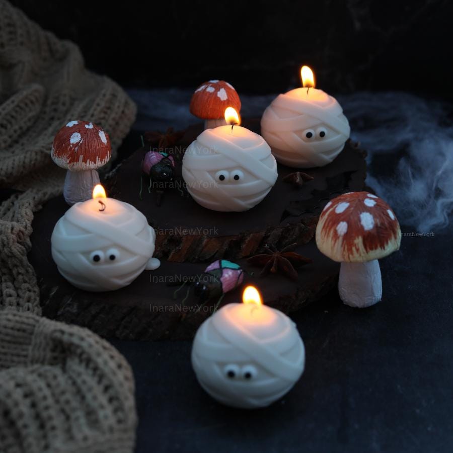 Cute Halloween Mummy Candle| Handmade Gift| Cute Spooky Candle| Soy Wax Candle| Hand Poured Sculptural Candle| Home Decor| Housewarming Gift