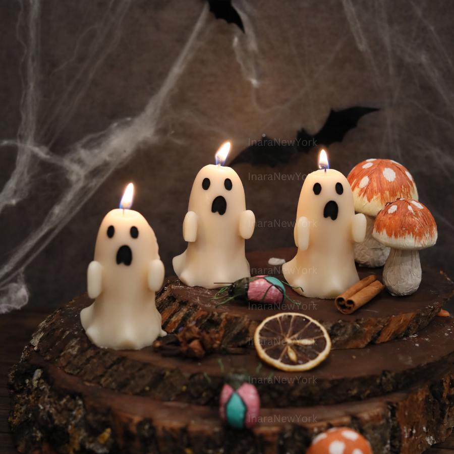 Ghost Candles | Halloween Mummy Ghosts | Spooky Candles | Autumn Candles | Autumn Decoration | Fall | Halloween Candles | Soy wax