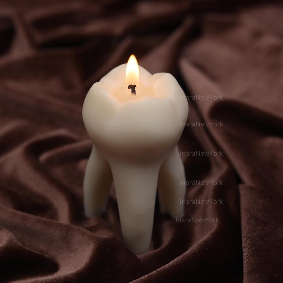 Large Tooth Candle, Dental Office Décor - Tooth Shaped Candle Giant Tooth / Unique Candles / Pillar Candles / Dentist / Dentistry