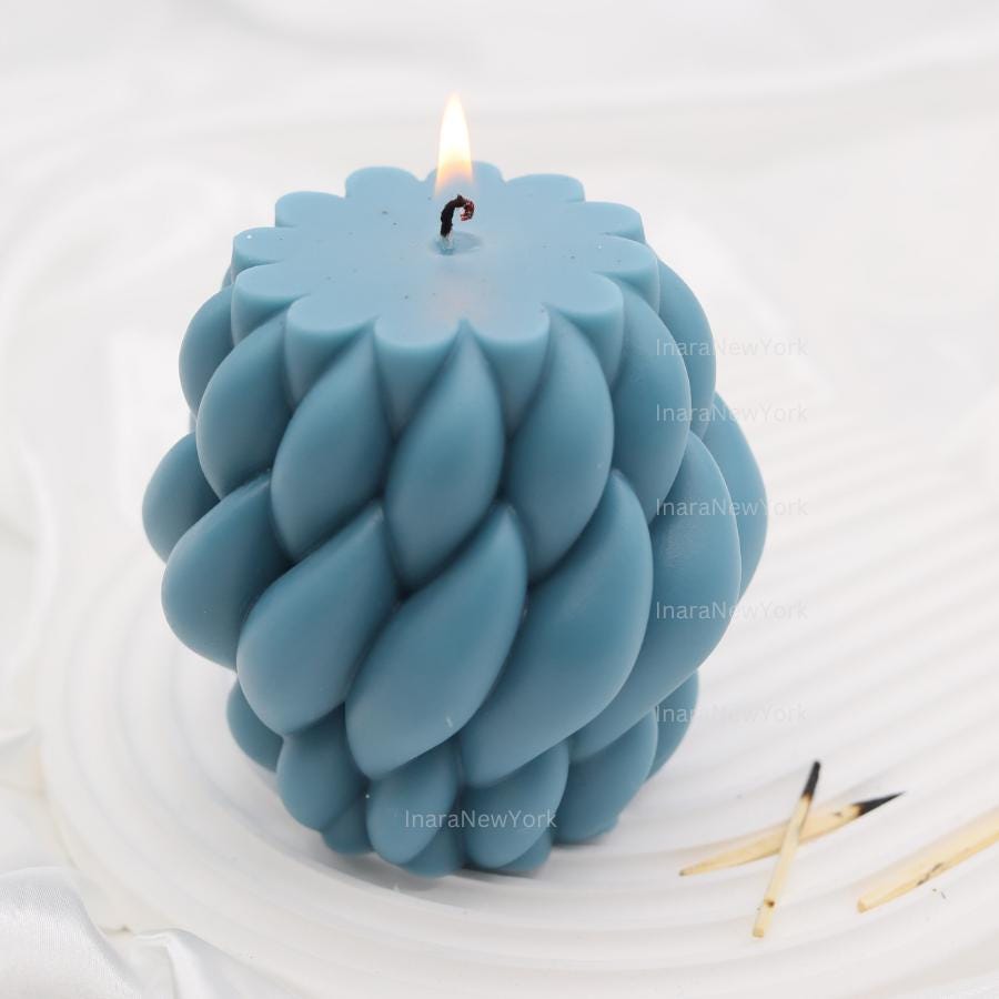 Large Geometric Twirling Swirl Candle - Shaped Candle - Unique Home Decor - Big Statement Piece for Home.