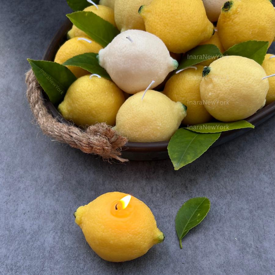 Lemon shaped candles | Food Candles, Real Fruit & Vegetables Candles, Orange Candle, Lemon Candle, |Vegan candle | Pillar Candles