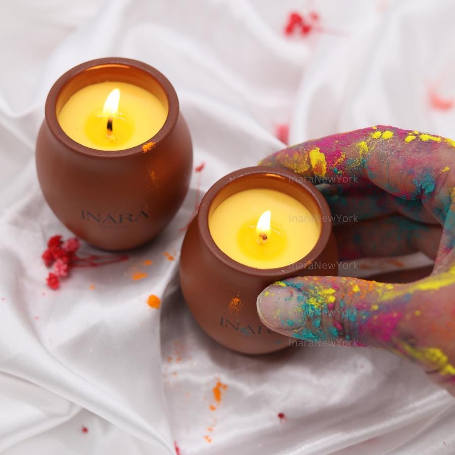 Thandai candle |holi gift | indian décor | Indian candle | housewarming | puja gift| desi gifts | samosa candle | mithai candle
