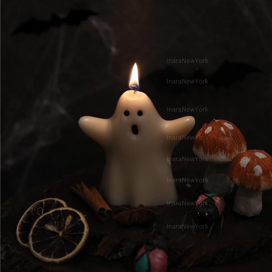 Cute Halloween Mummy Candle| Handmade Gift| Cute Spooky Candle| Soy Wax Candle| Hand Poured Sculptural Candle| Home Decor| Housewarming Gift