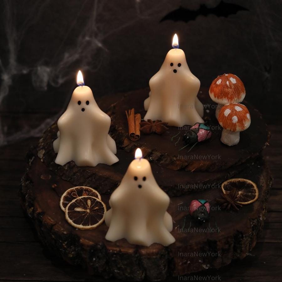 cute Ghosts Candle - Halloween Candle - Handcrafted Halloween Decor - Cute Spooky Home Accent - Halloween Table Centerpiece