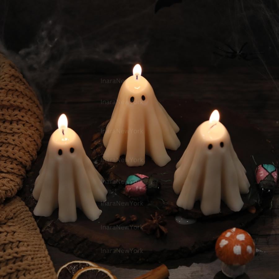 Cute Small Ghost Candles | Halloween Ghosts | Spooky Candles | Autumn Nude Candles | Autumn Decoration | Fall | Halloween Candles | Soy wax