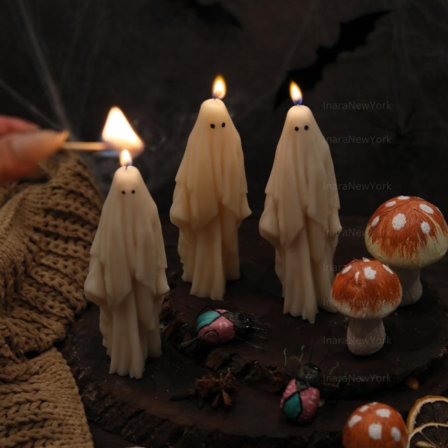 SPOOKY Ghost Candles | Halloween Ghosts | Spooky Candles | Autumn Candles | Autumn Decoration | Fall | Halloween Candles | soy wax