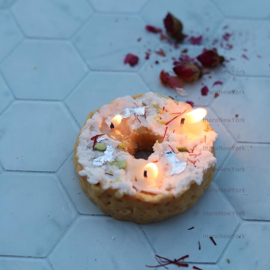 ghevar Candle-Indian mithai candle | free shipping- diwali candle | indian décor | Indian candle | housewarming | Diwali gift