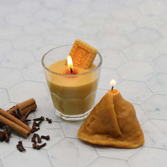 Chai Samosa Candle | Diwali gift | Indian décor | Indian candle | housewarming | Puja gift | desi gifts | samosa candle | mithai candle